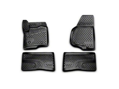 OMAC All Weather Molded 3D Front and Rear Floor Liners; Black (11-16 F-250 Super Duty SuperCrew)