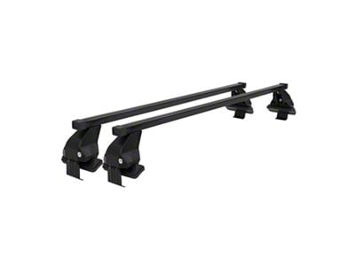 OMAC Smooth Roof Rack Cross Bars; Black (17-22 F-250 Super Duty SuperCrew)