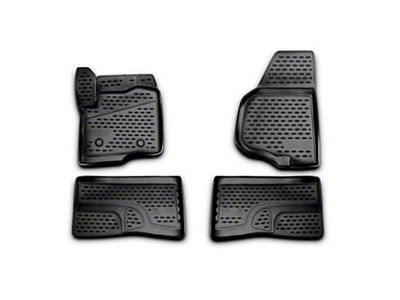 OMAC All Weather Molded 3D Front and Rear Floor Liners; Black (11-16 F-350 Super Duty SupreCrew)