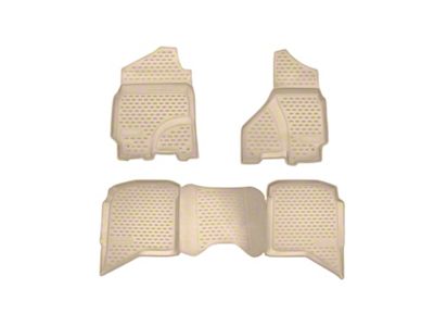 OMAC All Weather Molded 3D Front and Rear Floor Liners; Beige (09-18 RAM 1500 Crew Cab)