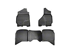 OMAC All Weather Molded 3D Front and Rear Floor Liners; Black (09-18 RAM 1500 Crew Cab)