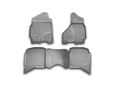 OMAC All Weather Molded 3D Front and Rear Floor Liners; Grey (09-18 RAM 1500 Crew Cab)