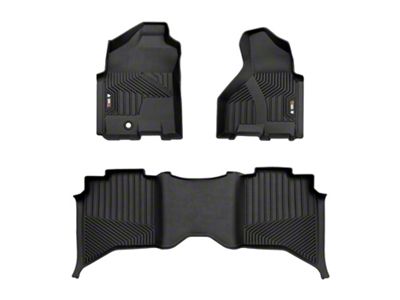 OMAC All Weather Molded Texan Front and Rear Floor Liners; Black (09-18 RAM 1500 Crew Cab)