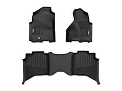 OMAC All Weather Molded Texan Front and Rear Floor Liners; Black (09-18 RAM 1500 Crew Cab)