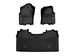 OMAC All Weather Molded Texan Front and Rear Floor Liners; Black (19-25 RAM 1500 Crew Cab)