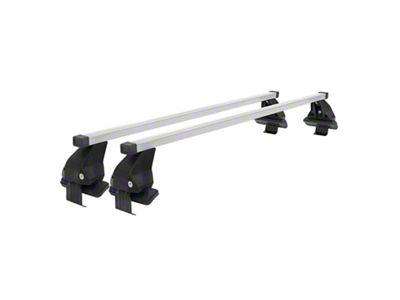 OMAC Smooth Roof Rack Cross Bars; Silver (09-18 RAM 1500 Quad Cab, Crew Cab)