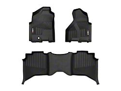 OMAC All Weather Molded Texan Front and Rear Floor Liners; Black (10-18 RAM 3500 Crew Cab)