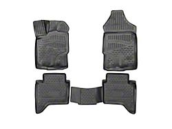 OMAC All Weather Molded 3D Front and Rear Floor Liners; Black (19-23 Ranger SuperCrew)