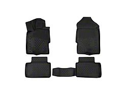 OMAC All Weather Molded 3D Front and Rear Floor Liners; Black (19-23 Ranger SuperCab)