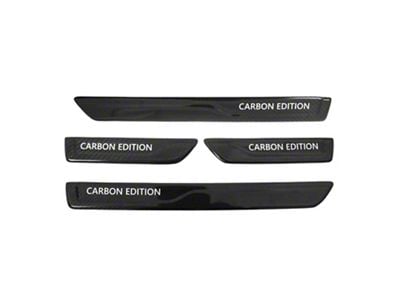 OMAC Door Sill Scuff Plates; Carbon Edition (99-25 Sierra 1500 Crew Cab)