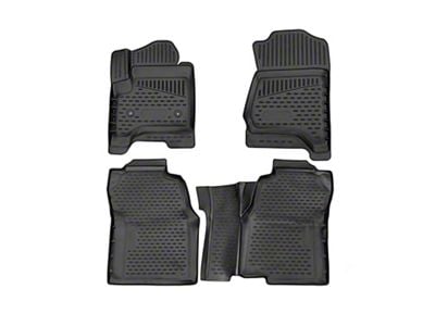 OMAC All Weather Molded 3D Front and Rear Floor Liners; Black (15-19 Silverado 2500 HD Crew Cab)