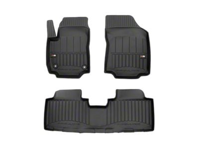 OMAC Premium 3D Front and Rear Floor Liners; Black (15-19 Silverado 2500 HD Crew Cab)