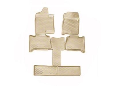OMAC All Weather Molded 3D Front and Rear Floor Liners; Beige (11-14 Tahoe)