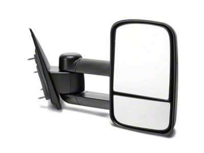 OPR Manual Foldaway Telescopic Towing Mirror; Textured Black (14-18 Sierra 1500)