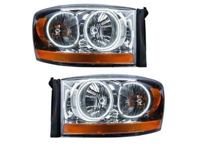 Oracle OE Style Headlights with LED Halo; Chrome Housing; Clear Lens (2006 RAM 1500)