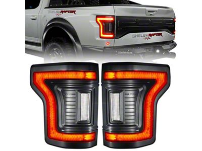Oracle Flush Style LED Tail Lights; Black Housing; Red Lens (15-20 F-150)
