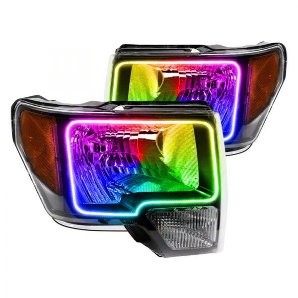 Oracle F 150 Oe Style Headlights With Colorshift Halo Black Housing Clear Lens T549132 09 14 3563