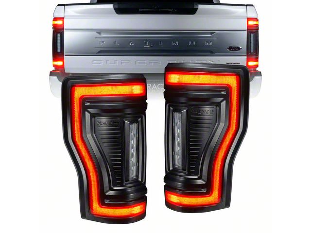 Oracle Flush Style LED Tail Lights; Black Housing; Smoked Lens (17-22 F-350 Super Duty)