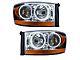 Oracle OE Style Headlights with White LED Halo; Chrome Housing; Clear Lens (2006 RAM 2500)