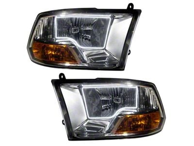 Oracle OE Style Headlights with White LED Halo; Chrome Housing; Clear Lens (10-12 RAM 2500)