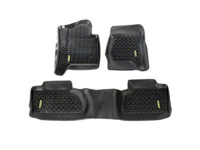 Outland All-Terrain Front and Rear Floor Liners; Black (14-18 Sierra 1500 Crew Cab)