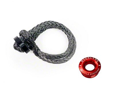 Overland Vehicle Systems 7/16-Inch Soft Shackle and Recovery Ring; Red