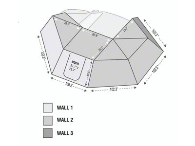 Overland Vehicle Systems Nomadic 270 LT Awning Wall 1, 2 and 3 Kit; Driver Side (Universal; Some Adaptation May Be Required)