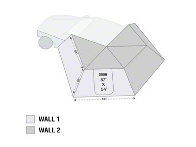 Overland Vehicle Systems Nomadic 270 LT Awning Wall 1; Driver Side (Universal; Some Adaptation May Be Required)