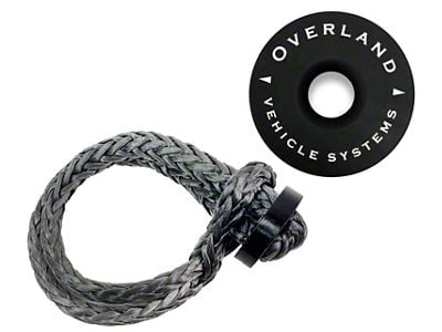 Overland Vehicle Systems 5/8-Inch Soft Shackle and Recovery Ring; Black