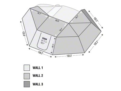 Overland Vehicle Systems Nomadic Awning 270 Side Wall 2; Driver Side (Universal; Some Adaptation May Be Required)