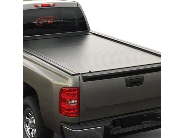 Pace Edwards Full Metal JackRabbit Retractable Bed Cover; Gloss Black (20-24 Sierra 2500 HD w/ 8-Foot Long Box)