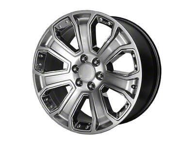 PR113 Hyper Silver Dark with Chrome Accents 6-Lug Wheel; 22x9; 24mm Offset (07-13 Sierra 1500)