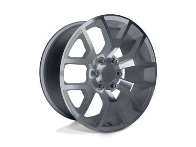 PR169 Silver with Machined Spokes 6-Lug Wheel; 24x10; 31mm Offset (07-13 Sierra 1500)