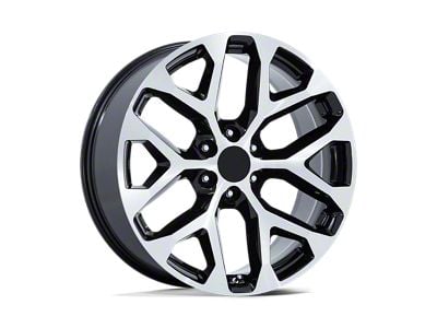 PR177 Gloss Black Machined Face 6-Lug Wheel; 24x10; 24mm Offset (07-13 Sierra 1500)