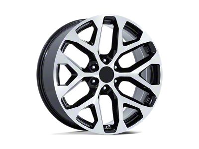 PR177 Gloss Black Machined Face 6-Lug Wheel; 26x10; 24mm Offset (07-13 Sierra 1500)