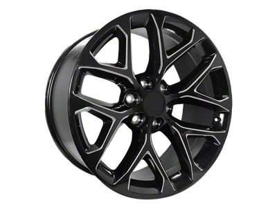 PR177 Gloss Black Milled 6-Lug Wheel; 22x9; 24mm Offset (07-13 Sierra 1500)