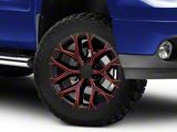 PR177 Gloss Black Red Milled 6-Lug Wheel; 20x9; 24mm Offset (07-13 Sierra 1500)