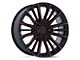 PR223 Gloss Black Milled with Red 6-Lug Wheel; 22x9; 28mm Offset (07-13 Sierra 1500)