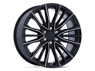 PR223 Gloss Black Milled 6-Lug Wheel; 22x9; 28mm Offset (07-13 Sierra 1500)