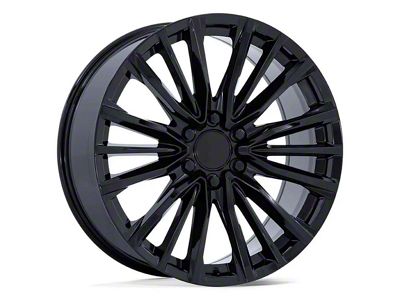 PR223 Gloss Black 6-Lug Wheel; 24x10; 28mm Offset (07-13 Sierra 1500)