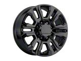 PR207 Gloss Black 8-Lug Wheel; 20x8.5; 47mm Offset (11-14 Sierra 3500 HD SRW)