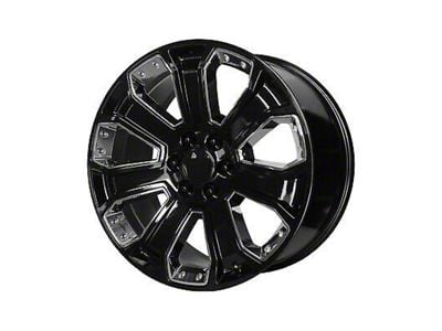 PR113 Gloss Black with Chrome Accents 6-Lug Wheel; 22x9; 24mm Offset (07-13 Silverado 1500)