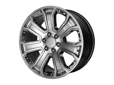 PR113 Hyper Silver Dark with Chrome Accents 6-Lug Wheel; 22x9; 24mm Offset (07-13 Silverado 1500)