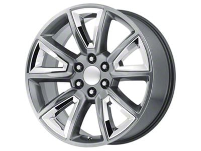 PR168 Hyper Silver with Chrome Accents 6-Lug Wheel; 22x9; 24mm Offset (07-13 Silverado 1500)