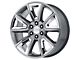 PR168 Hyper Silver with Chrome Accents 6-Lug Wheel; 22x9; 24mm Offset (07-13 Silverado 1500)