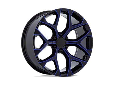 Performance Replicas PR176 Gloss Black Machined with Blue Milling 6-Lug Wheel; 20x9; 24mm Offset (07-13 Silverado 1500)