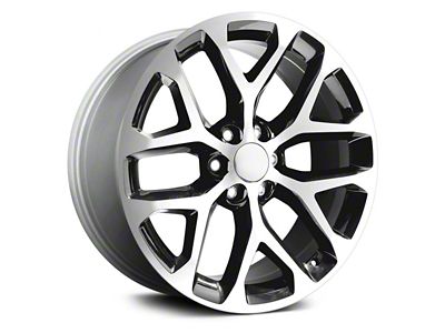 PR177 Gloss Black Machined 6-Lug Wheel; 20x9; 24mm Offset (07-13 Silverado 1500)