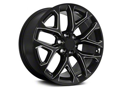 PR177 Gloss Black Milled 6-Lug Wheel; 20x9; 24mm Offset (07-13 Silverado 1500)