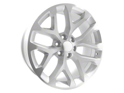 PR177 Silver Machined 6-Lug Wheel; 26x10; 24mm Offset (07-13 Silverado 1500)