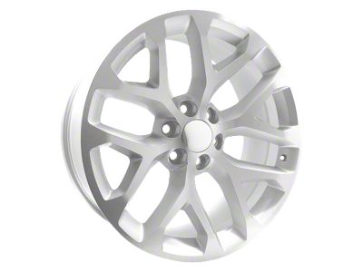 PR177 Silver Machined 6-Lug Wheel; 22x9; 24mm Offset (07-13 Silverado 1500)